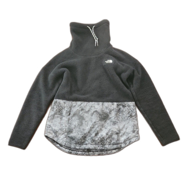 The North Face Womens Riit Sherpa Fleece Cowl Neck Pullover, Black/Gray, Size M - Picture 4 of 11